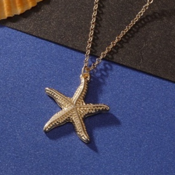 5 for $25 Gold Color Star Fish Charm Necklace - Picture 2 of 3
